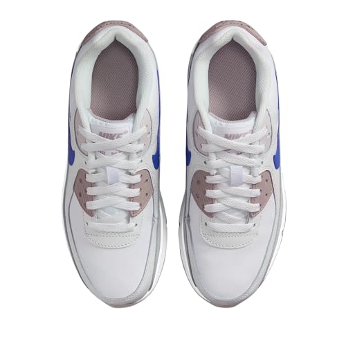 Nike Air Max 90 Big Kids' Shoes (HF6358-105, White/College Grey/Summit White/Racer Blue)3