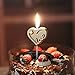 Romantic Love Heart Candles,Gold-Plated Love Sharped Cake Candles,Magic Fun Long Lasting Burn for Proposal Wedding Birthday Anniversary Baby Shower,Cake Decoration (Love Heart)