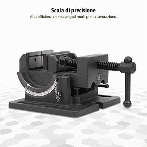 Morsa per Trapano, Morsa Tavolo Girevole con Morsa Angolare per Officina, Morsa Parallela per Macchina Inclinabile, Morsa per Trapano per Trapano a Colonna Banco