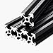 VEVOR 4PCS 47.2 in (1200mm) T Slot 2020 Aluminum Extrusion Profile, European Standard Anodized Linear Rail, High-Strength Extruded Aluminum Rail for 3D Printer, CNC Machine DIY, Laser Engraving, Black