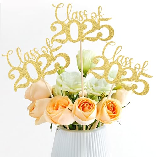 Mljsh Graduation Decorations Class of 2025, 12 PCS Gold Double-Sided Eco-friendly Graduation...