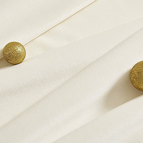 Nicetown Decoration Velvet Curtain Valance - Premium Thick Soft Short Rod Pocket Window Curtain Tiers For Living Room/Bar, Ivory, 36 X 63 Inch Per Panel, 2 Panels #TOP5