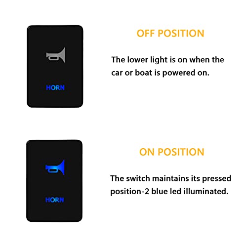 Image of Horn Push Button Switch (ON)-Off Momentary Switch with Wiring Kit for Toyota Tacoma 4Runner Tundra 3Amp 12V