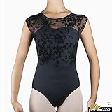 Intermezzo Trikot - Spitze mit Flockprint im oberen Bereich Negro S