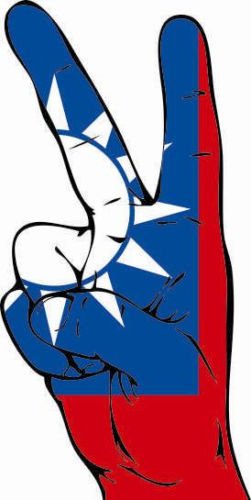 U24 Set Peace doigts Taiwan Sticker Autocollant pour voiture