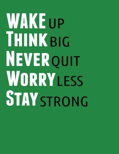 Wake UP Think Big Never Quit Worry Less Stay Strong: A Inspiration Book Journal - Lined and Blank Journal to write in (8.5 x 11 