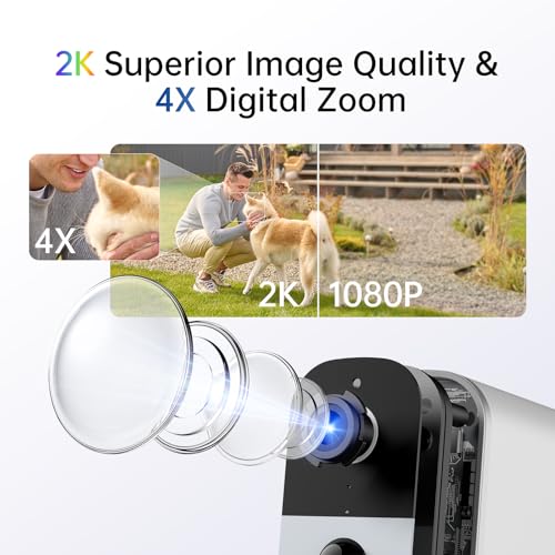 Security Cameras Wireless Outdoor, 2.5K 4MP QHD Battery Powered WiFi Cameras for Home Security with AI Human Motion Detection Thermal Sensing Siren Alarm 2-Way Talk IP65 Waterproof Cloud/SD Storage - Thumbnail 3