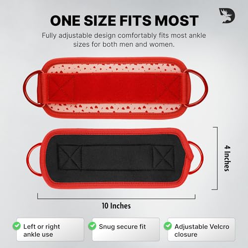 Image of DMoose Ankle Strap for Cable Machine - One Size Fit with Premium Padding, Workout Kickback Ankle Cuffs, Ankle Bands for Working Out, Booty Workouts, Leg Extension, Hip Abductors & Lower Body Exercises