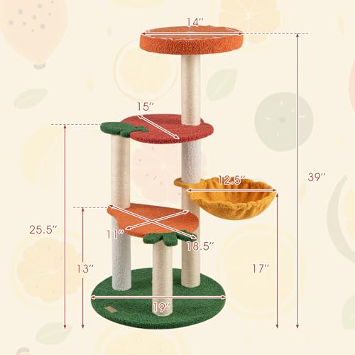 Árbol para gatos con temática de frutas 39 pulgadas miniatura 3
