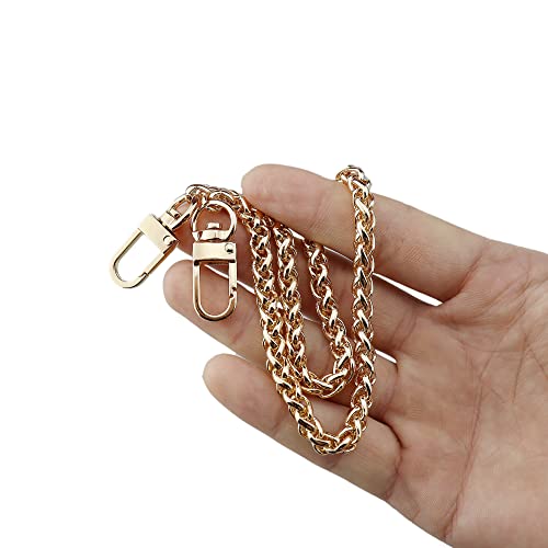 HEEHEE 15.7"(40cm) Mini Purse Chain Strap Delightful Extending DIY Metal Lantern Chains Replacement Straps with Buckles Wide 6mm Gold 1 Pack for Shoulder Cross Body Handbag