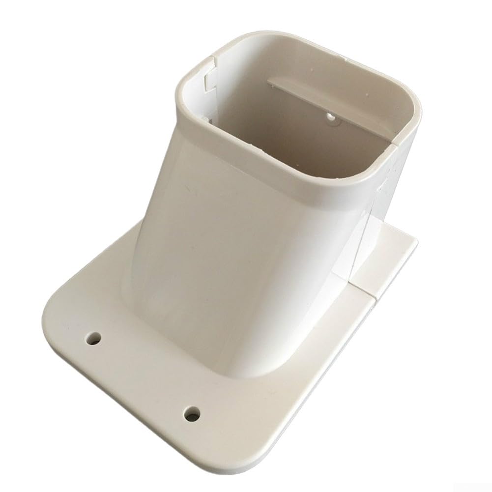 Air Con Pipe Cover and AC Line Set Concealer for Split System Trunking, Central Air Duct with PVC Wall Entry Cap, Weatherproof Cable Guard, 90 Degree Flat Elbow for Outdoor Unit(Wall Cap)
