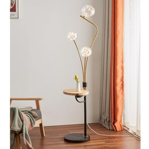 Lámpara de pie de madera maciza con diseño funcional para despachos y salones 3