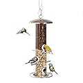 PROVIDE stainless steel Bird Seed Feeder,bird feeders for small birds,Easy Open wild Bird Feeders. Hanging Bird Feeder for black oil seed,Sunflower Heart and Mix Seed.Goldfinch Bird Feeding Station