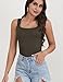 BQTQ 5 Pack Square Neck Tank Tops for Women Sleeveless Ladies Tank Tops Shirts Womens Undershirt, L(Black, White, Gray, Ivory, Tea Leaf)