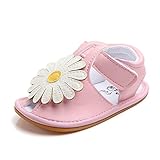 Lidiano Baby Toddler Sewing PU Leather Hook & Loop Cartoon Non-Slip Sandals (6-12 Months, Pink)