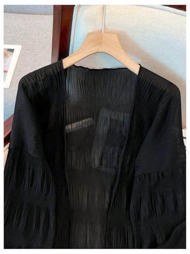 SHENHE Women's Lightweight Kimono Cardigan Bell Sleeve Open Front Loose Textured Cardigan3