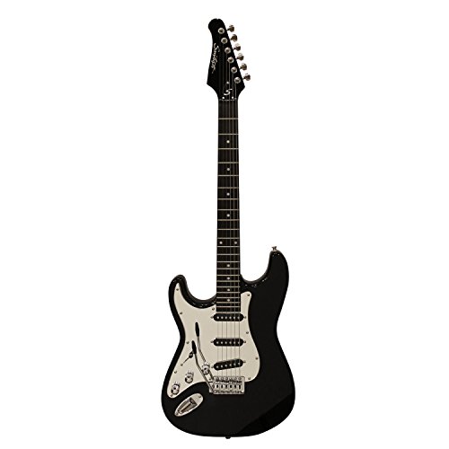 Sawtooth Left Handed ST Style Electric Guitar Black w/Chrome Pickguard