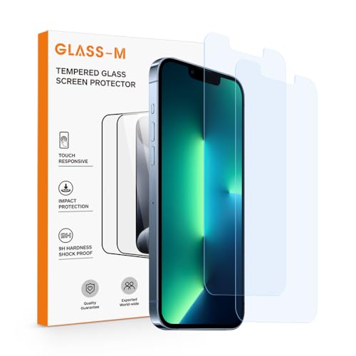 GLASS-M [2 Pack Anti-Blue Light Screen Protector for iPhone 13/iPhone 13 Pro/iPhone 14 (6.1