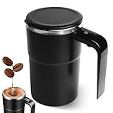 tasse à agitation automatique Matériaux de haute qualité et conception sécurisée : Fabriqué en ABS et en acier inoxydable 304, ce mug mélangeur automatique est durable, résistant à la rouille et facile à nettoyer. Sa double paroi protège vos mains de la chaleur, tandis que sa robustesse garantit une étanchéité parfaite – alliant style et sécurité