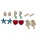 Lux Accessories Under Sea Turtle Starfish Seahorse Love Heart Stud Earring Set