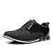 Mens Dress Sneakers Wide Comfortable Casual Dress Shoes Oxford Lace-up Business Casual Walking Dress Shoes for Men Black