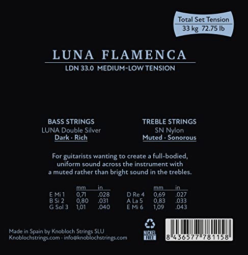 KNOBLOCH STRINGS THE ART OF VIBRATION LDN33.0 LUNA FLAMENCA Double Silver SN Nylon Medium-Low Tension 33.0 - Image 2
