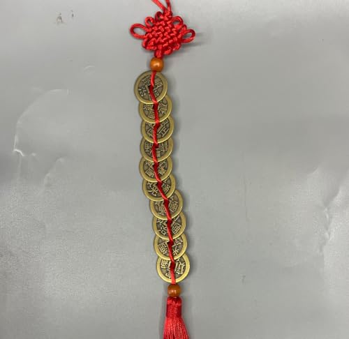 Feng Shui Lucky Coin - Wealth & Protection Charm, Hanging Home Decor & Car Ornament, Gift for Lunar New Year & Housewarming (Ten Emperor Coins)