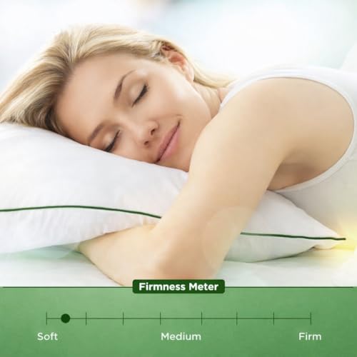 Image of Nestro Premium Set of 2 Sleeping Pillow, Virgin Fiber Filled, 16x24 inch Size, Pure Cotton Fabric