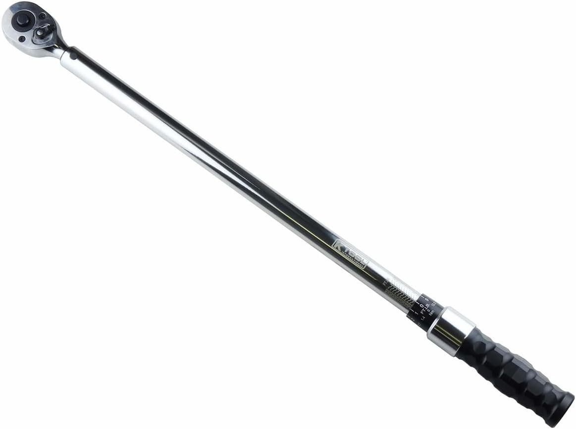 K Tool International 72125A Ratcheting Torque Wrench with 1/2" Drive for Garages, Repair Shops and DIY, 20-150 ft/lbs, Dual scale, Laser Marked Scales, Quick Release, Molded Case, Made in USA