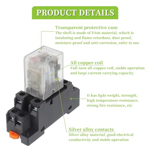 Relé CA 12V HH52P JQX-13FL de 8 pines con base para solucionar fallos de mantenimiento eléctrico 4