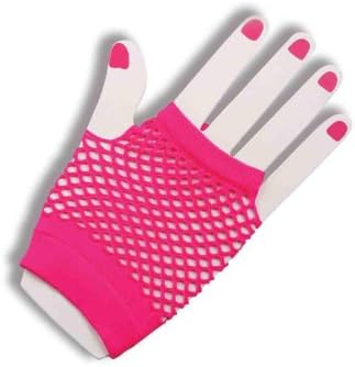 Forum Novelties Women's Fishnet Fingerless Gloves - Pink image 4
