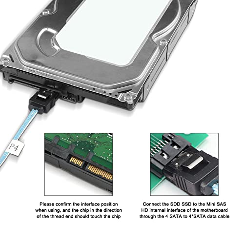 XMSJSIY Slimline SAS 4.0 SFF-8654 4i 38 Pin Host zu SATA 7 Pin X4 Ziel Festplatte Server Datenübertragungskabel Array Laufwerkskabel für Computer - 0.5M/1.64 Fuß