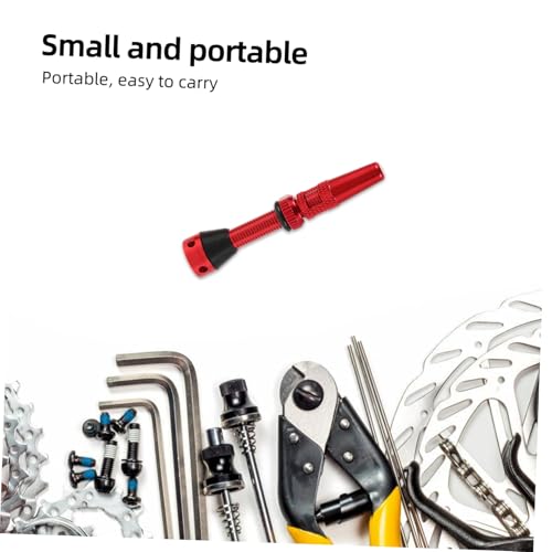 Set de Válvula de Vacío Francesa Roja de 40mm para Bicicleta Kit de Válvula Tubeless de Aleación de Aluminio Instalación Rápida miniatura 6