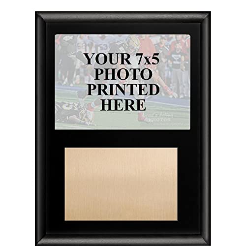 Custom 9 X 12 Shiny Black Photo Print On Metal Plaque, Personalize With Your 7 X 5 Art Or Photo And Engraving Customized Gift