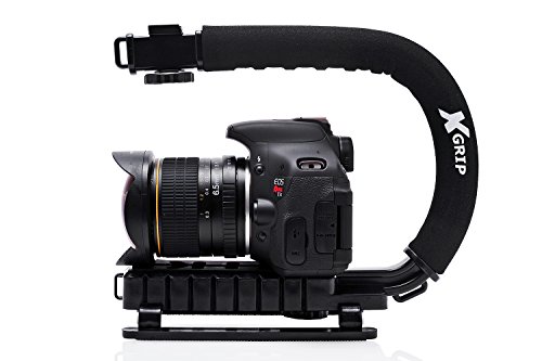 Opteka X-Grip Professional Camera/Camcorder Action Stabilizing Handle With Accessory Shoe For Flash, Mic, Or Video Light (Black) #TOP2
