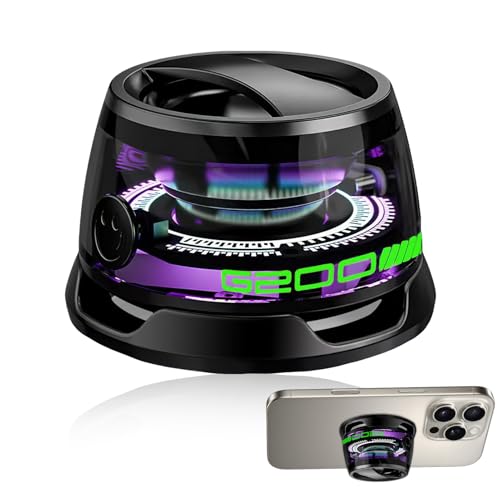 Mini Enceinte Bluetooth Magnétique Portable avec Lumière RVB et Support de Téléphone Haut-Parleur Bluetooth G200 Son Surround 3D IPX6 Étanche Longue Durée de Vie...
