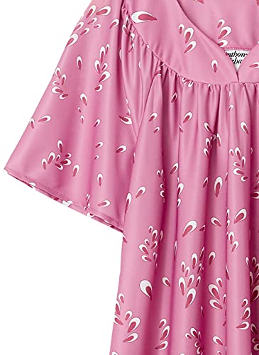 Image of AmeriMark Casual Women's Patio Muumuu House Dress Loose Comfortable Short Sleeve Sun Dress Lounger Gown Sleepwear for Ladies