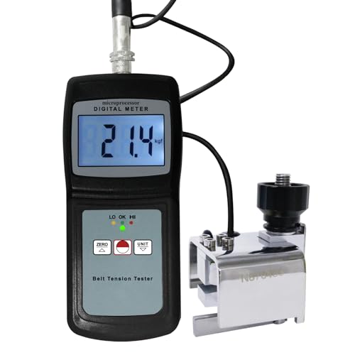 Digital Belt Tension Meter Gauge, 0~77 kg / 0~120 lb / 0~750 Newtons / 0~144 Seems, Tape Cable Wire Replacement Adjustment Maintenance, Automotive Motorcycle Manufacturing Industry