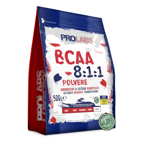 PROLABS – Bcaa Aminoacidi Ramificati Polvere 8.1.1, Amminoacidi 100% Vegan