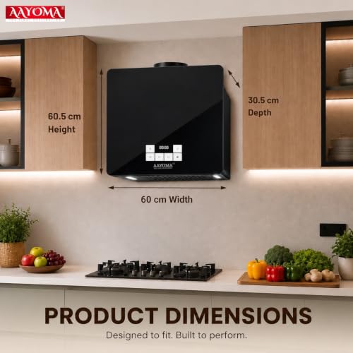Image of Plug N Play BLDC 60cm 1400 m3 /hr Ductless Autoclean Kitchen Chimney | Baffle + Multi Stage Air Filter | Touch+Motion Sensor | BLDC | 10 Speed Levels | 10 Year Motor Warranty | Pan India Service