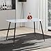 GOLDFAN Stół do jadalni nowoczesny prostokątny stół kuchenny z czarnym wykończeniem metalowe nogi do jadalni, kuchni (tylko stoł)