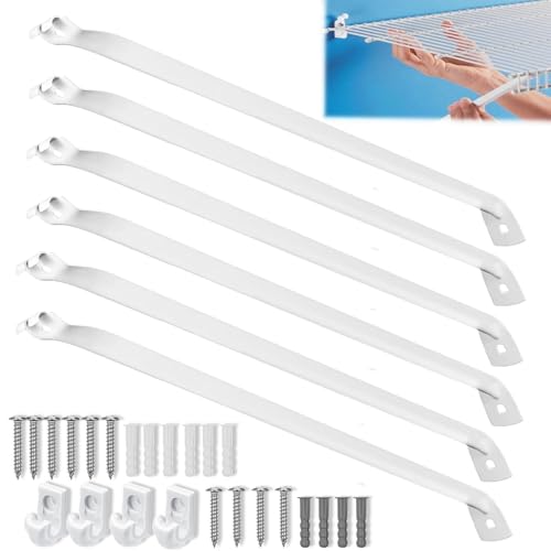 Lot de 6 supports d'étagère triangle solide antirouille avec vis