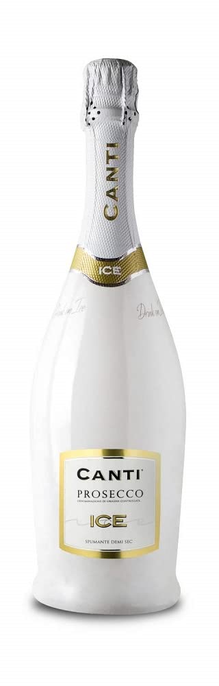 Canti - Sekt D.O.C. ICE, halbtrockener Eiswein, italienische Glera-Traube aus Veneto, knackiger und fruchtiger Geschmack, 1x750 ml (Packung mit 6)