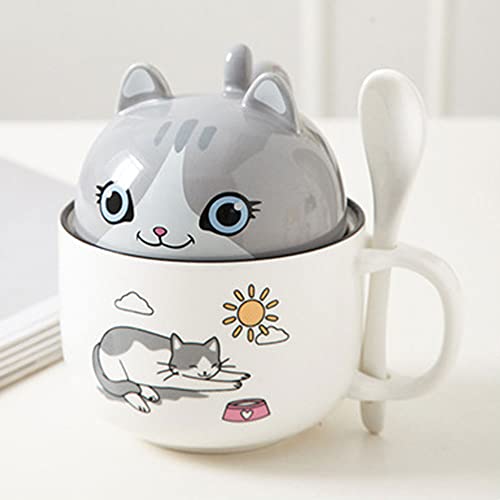 Xfeyaqlo Taza Gato Kawaii, 3D Tazas Desayuno Bonitas, Taza de Decoracion La Tapa Se Puede Utilizar...
