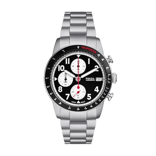 Fossil Men's Sport Tourer Quartz Stainless Steel Chronograph Watch, Color: Silver/Black (Model: FS6045) by Fossil - Used condition - CA$143.18