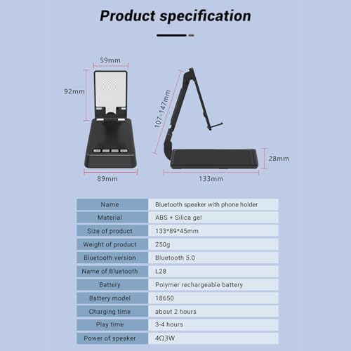 Soporte para teléfono móvil PUXZYAX con altavoz Bluetooth ajustable para el hogar 6