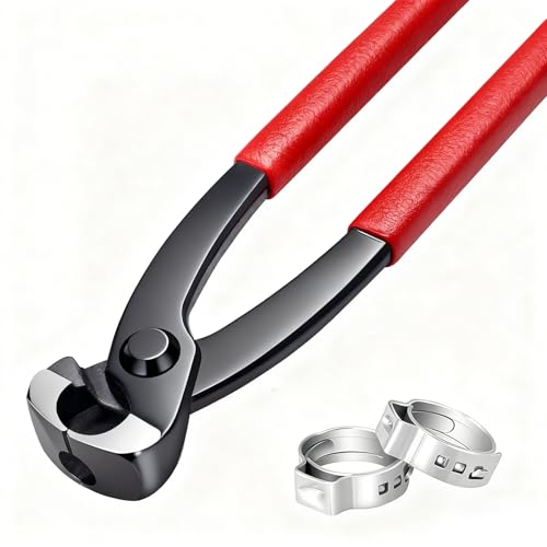 Seept Ear Clamp Pliers 9 Inch Front and Side Jaw Hose Clamp Crimping Tool Carbon Steel Pinch Clamp Pliers Install Remove Clamp Nail Puller Tool for repairing pipes fuel lines