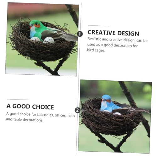 Nid d'oiseau artificiel rustique UPKOCH avec plumes déco pour maison