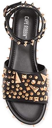 Cape Robbin Inclination Black Snake Clear Open Flat Mule Slide Embellished Sandals - Image 3