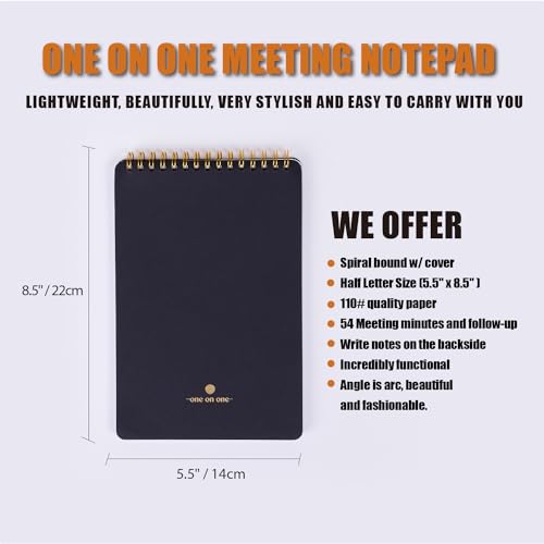 Business Meeting Notebook for Work With Action Items – Bestselling 1:1 Spiral Notepad is Great for Managers, Team Leads, Educators - Keep Notes Organized During Note-taking Process -Black-A5 by ZERONE CENTRE - Image 2